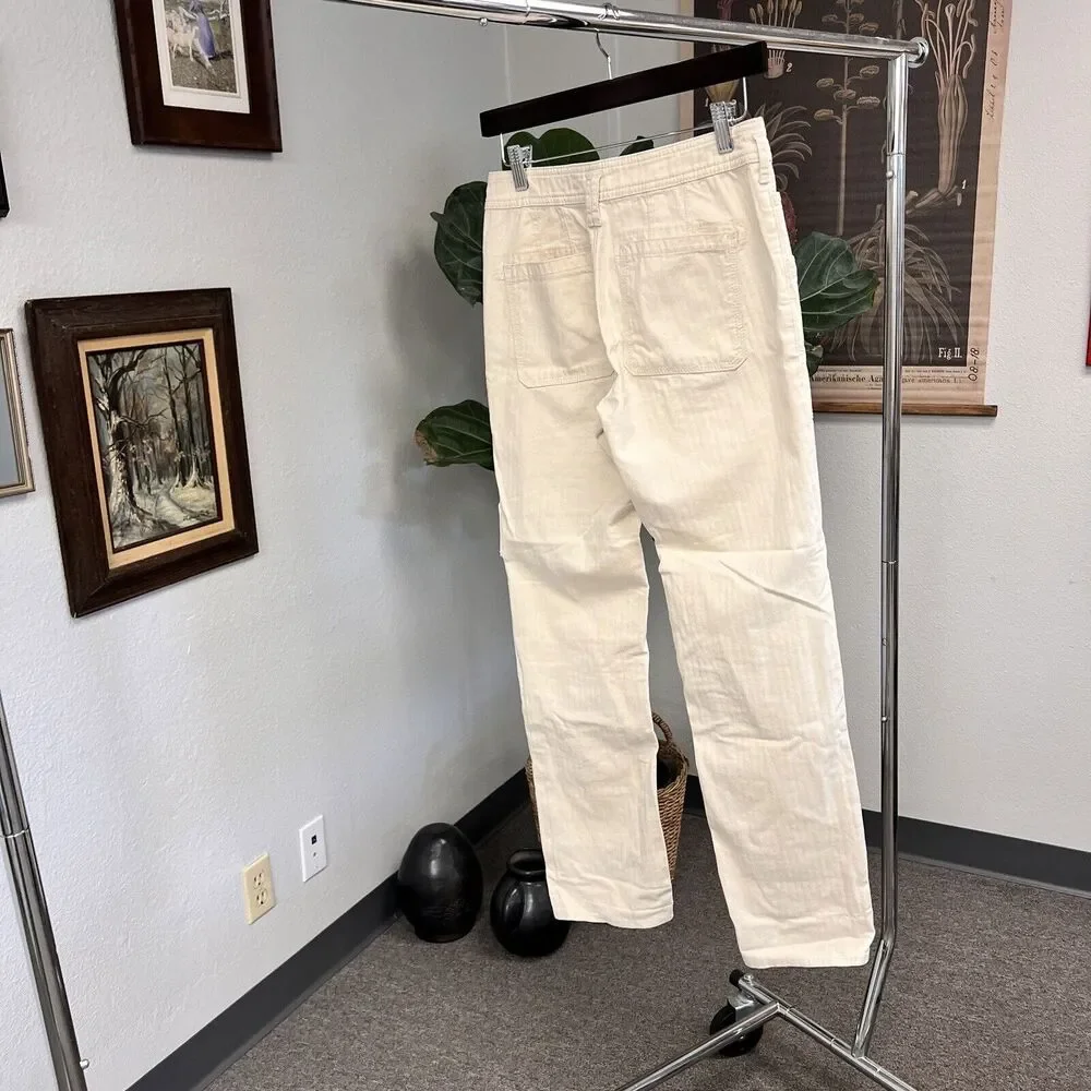 Anthropologie Pants‎ 24 P Womens Beige Twill Straight Leg Carpenter - Picture 2 of 11